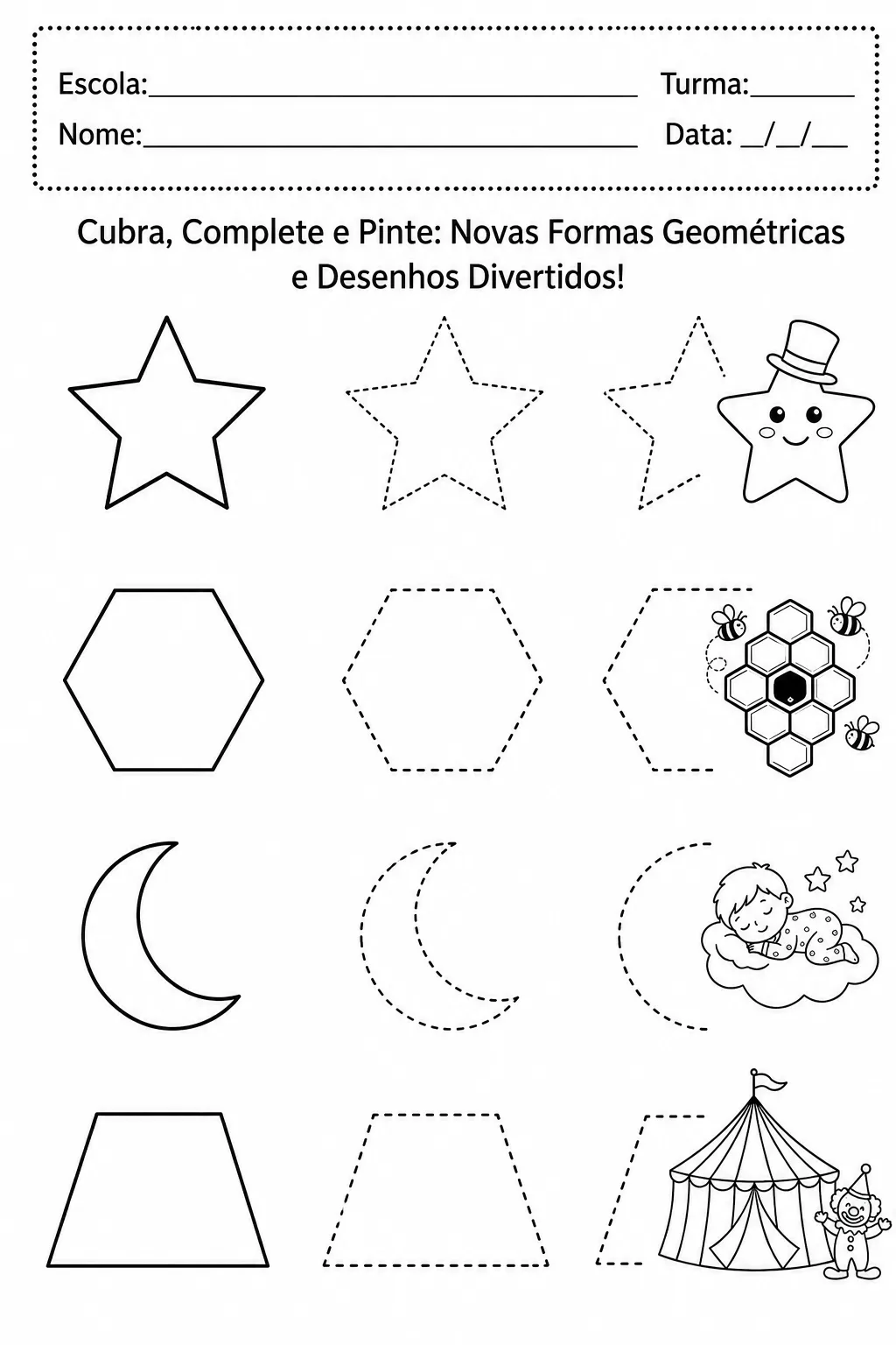 Desenhos E Atividades De Pontos E Pintura para imprimir