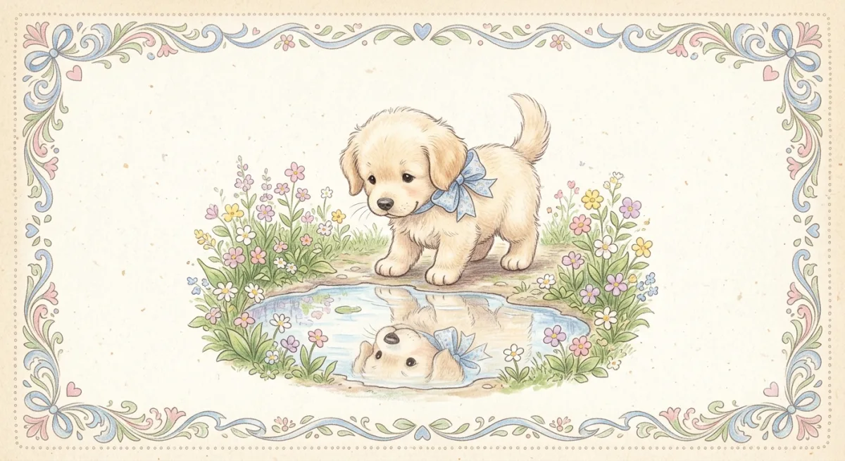 Desenho Papel De Carta De Cachorrinho E Reflexo para imprimir