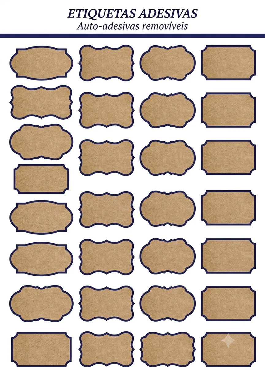 Etiqueta Molduras De Produtos De Cozinha Tipo Adesivos Marrom para imprimir
