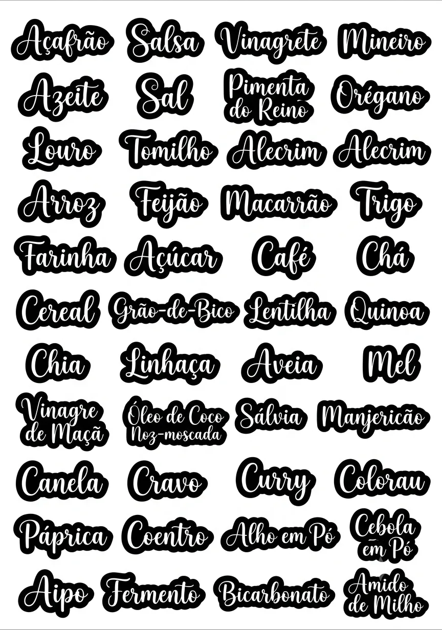 Etiqueta Produtos De Cozinha Tipo Adesivos para imprimir