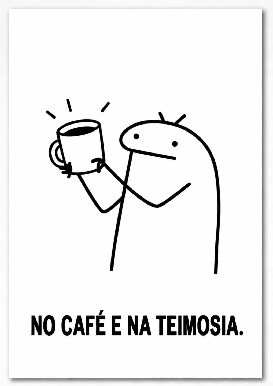 Placa Para Escritorio Divertidas Doodle Rabiscado Cafe E Teimosia A4 para imprimir