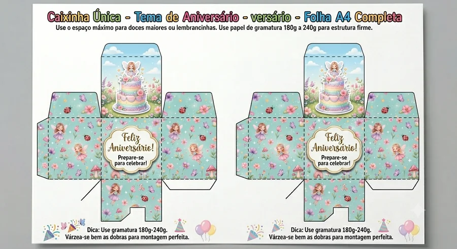 Caixinha delicada azul para imprimir em PDF