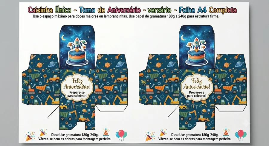 Caixinhas espaco e floral para imprimir