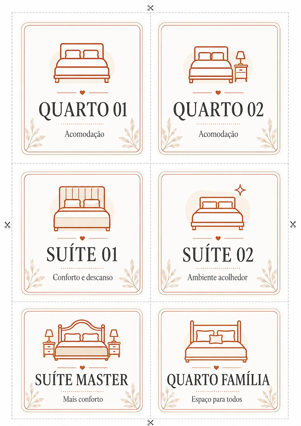 Placa De Airbnb Tipos De Quartos para imprimir