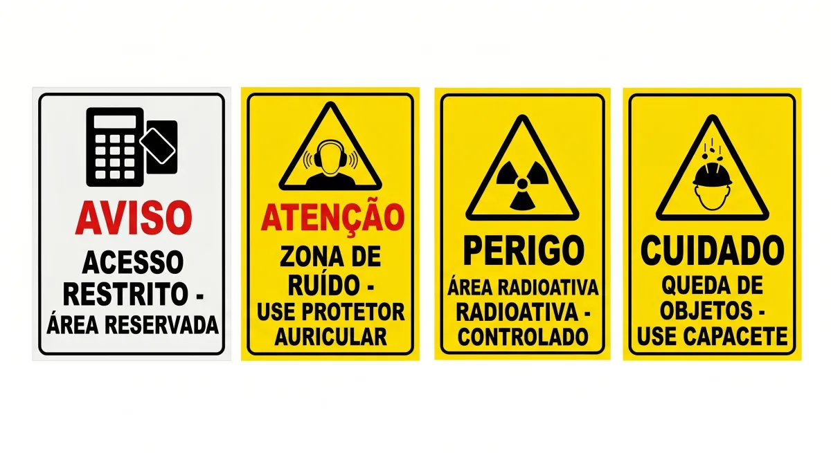 Placa De Segurança Avisos Perigo A4 para imprimir