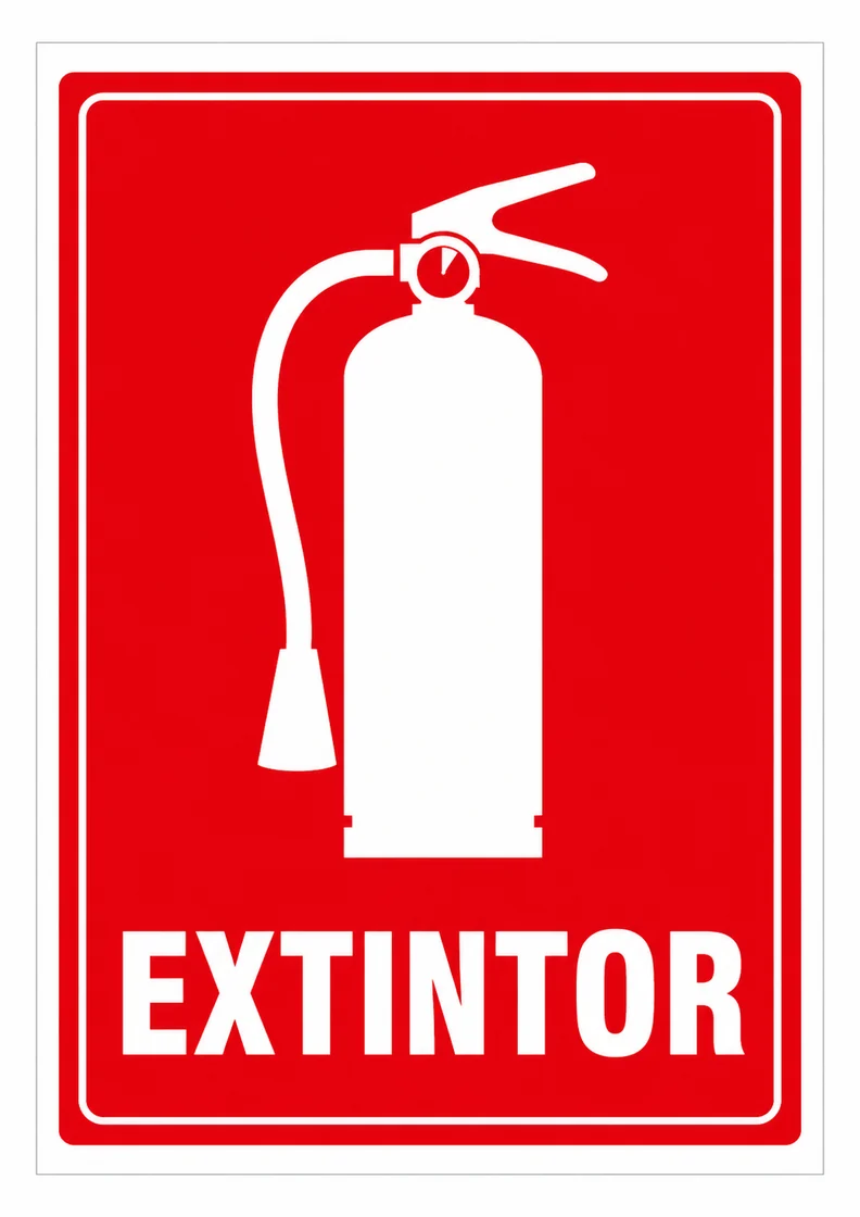 Placa Extintor vermelha para imprimir em PDF A4