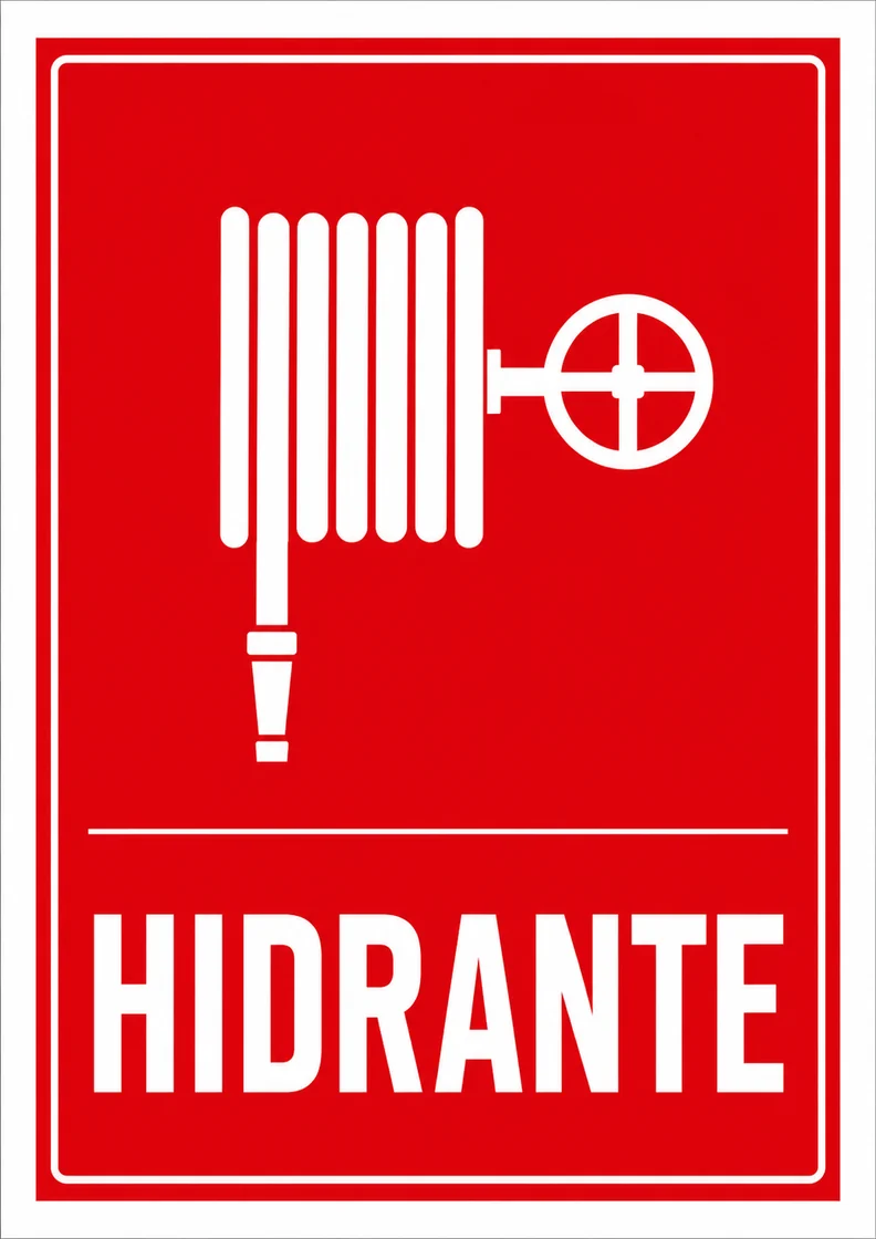 Placa Hidrante vermelha para imprimir em PDF A4
