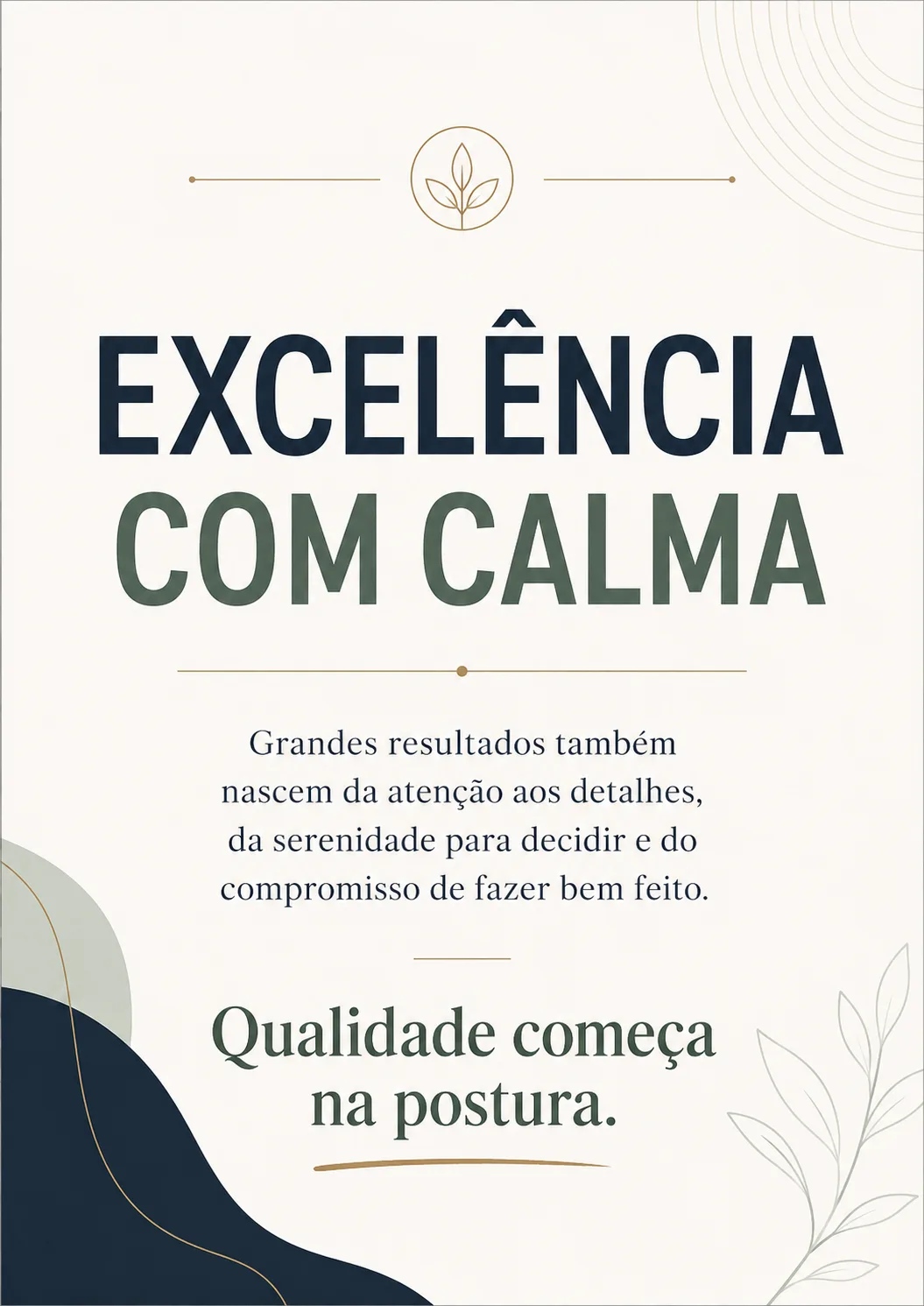 Placa Para Escritorio Motivacao Execelencia Com Calma Impressao A4 para imprimir