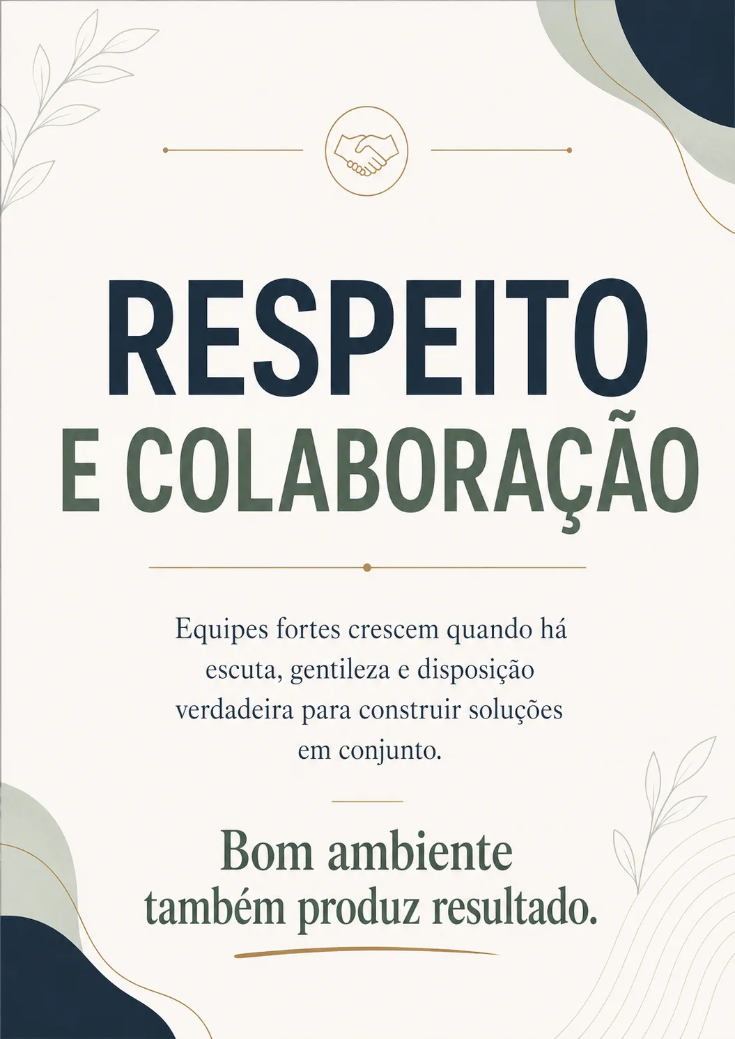 Placa Para Escritorio Motivacao Respeito E Colaboracao Impressao A4 para imprimir