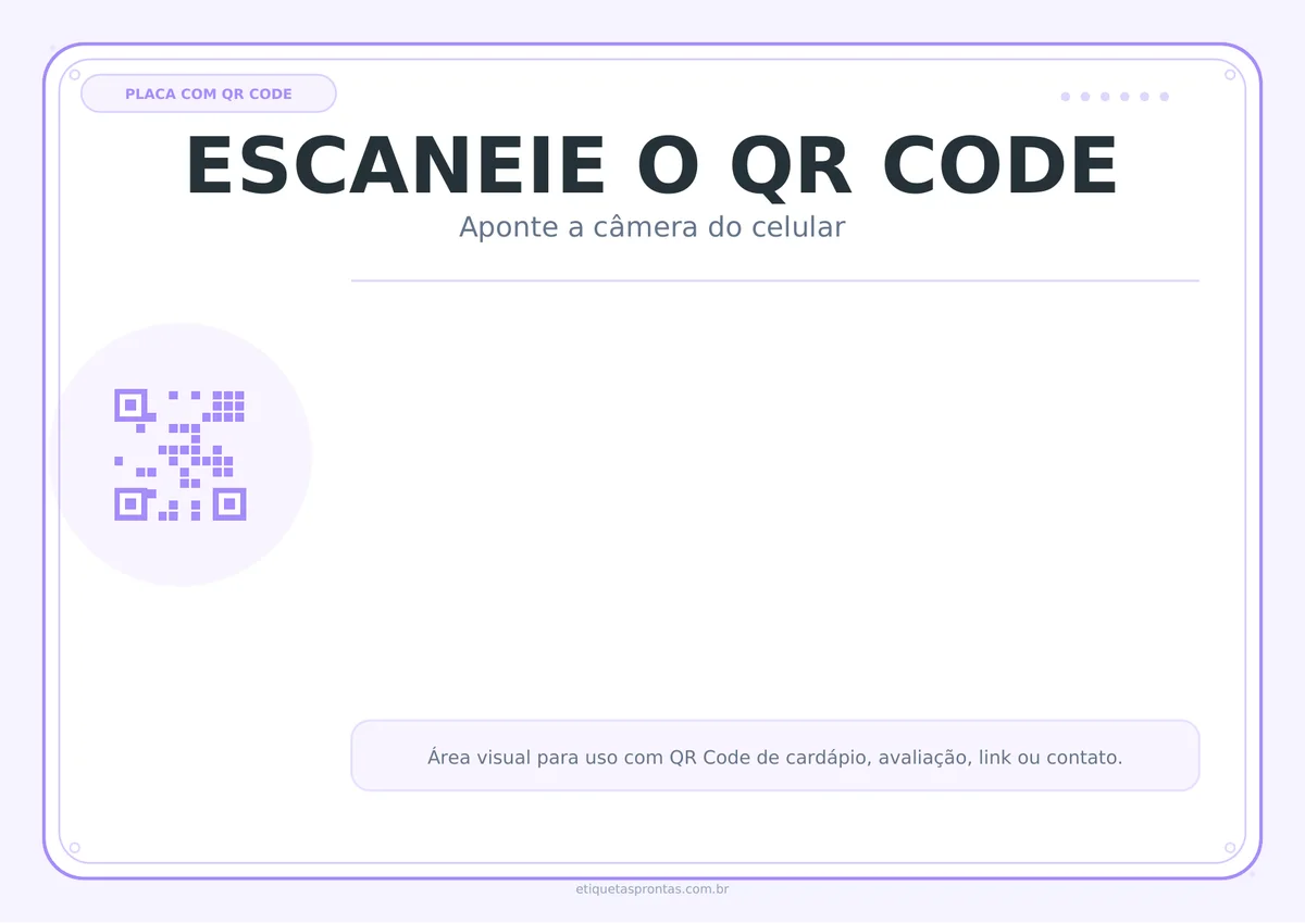 Placa Escaneie o QR Code para imprimir