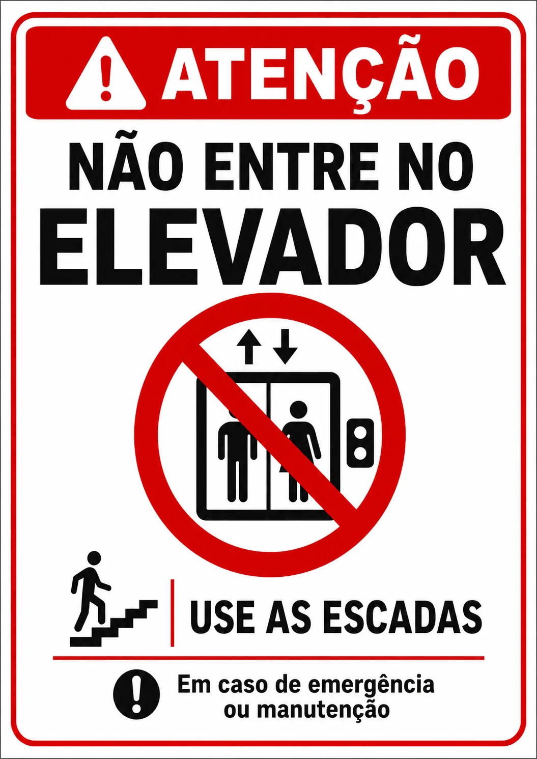 Placa De Segurança Elevadores para imprimir
